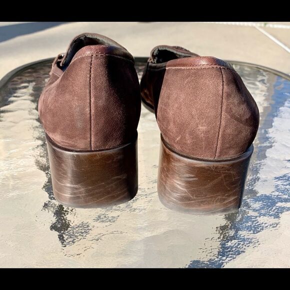 AEROSOLES Brown Suede Loafer with 2” Heel Size 8.5 - Picture 4 of 5